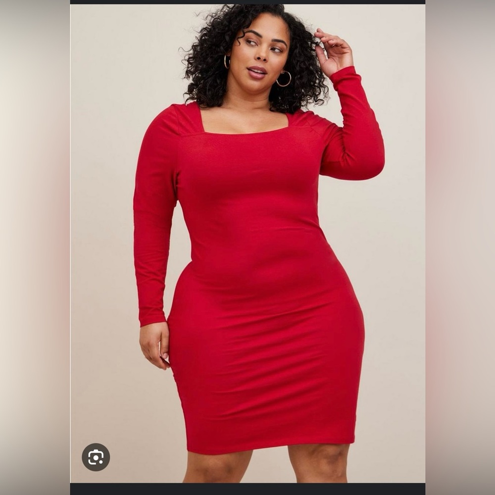 Plus Size- Mini Foxy Square Neck Bodycon Dress- Torrid- size 28